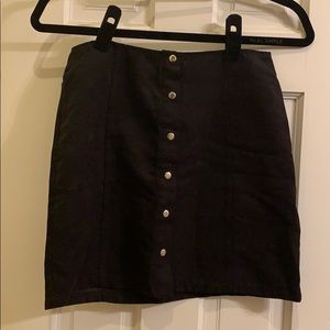 Forever 21 Suede black button up skirt
